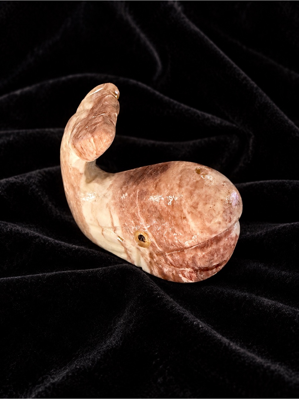 Hand Carved Stone Whale Figurine